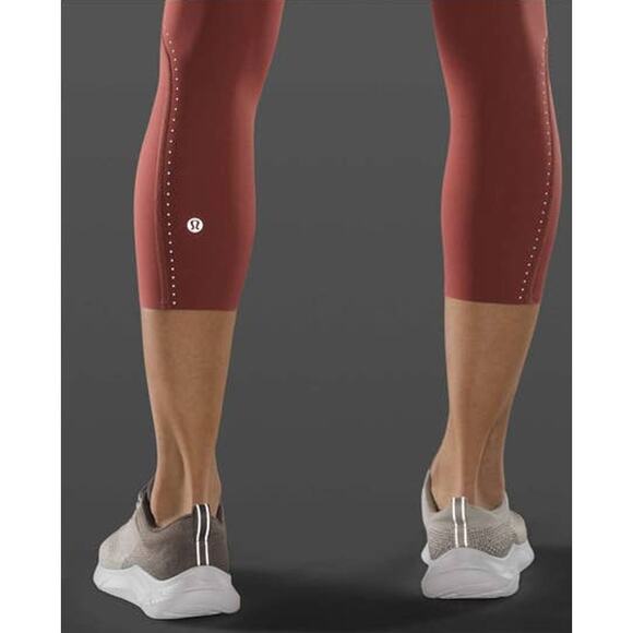 Lululemon Fast and Free High Rise Crop 21" Elite Cherry Tink Size 4 - Picture 8 of 9